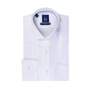 Envoy Platinum premium cotton benetton collared tailor-fit long sleeve white formal shirt
