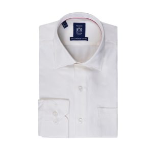 Envoy Platinum benetton collared tailor-fit long sleeves white color 100% premium cotton shirt