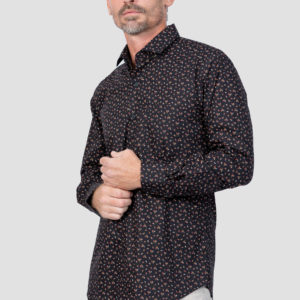 Envoy Italy Men’s Casual Party Wear Floral Shirt Black Tailor Fit