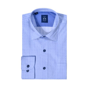 Envoy Sports Men's Shirt Tailor Fit Long Sleeve  Blue Dots